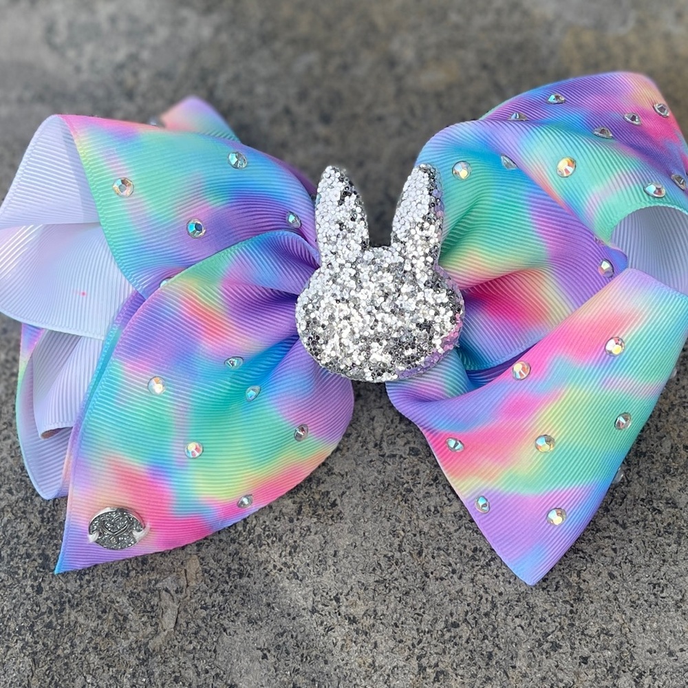 Girls 7” Hair Bow With Rhinestone Detail